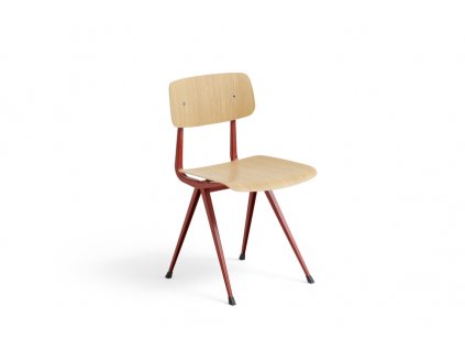AB813 A171 AA51 01UF Result Chair wb lacquered oak seat and back tomato red base