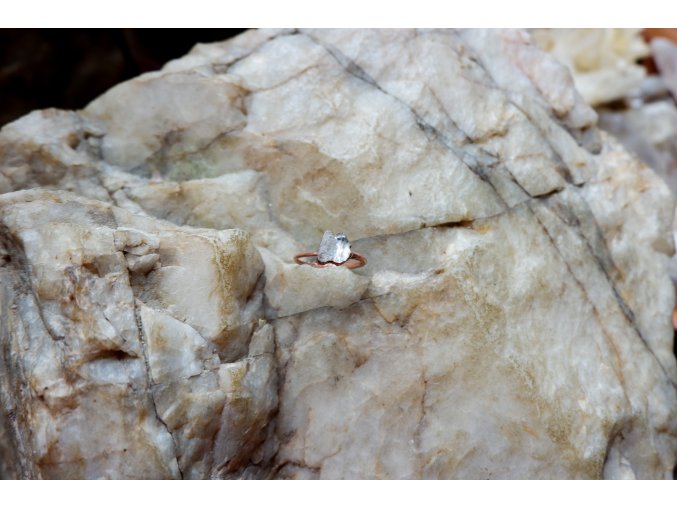 Prsten s herkimerským křišťálem vel. 53-54
