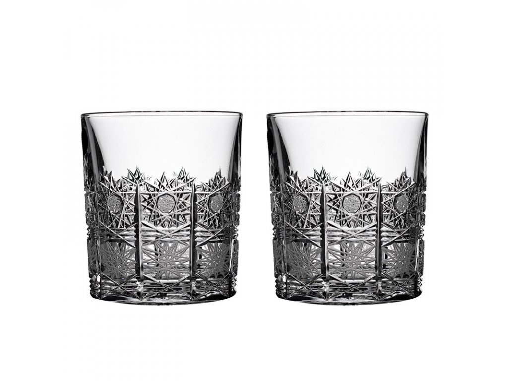 Bohemia Crystal sada 2 broušených sklenic na whisky. Brus Klasik.
