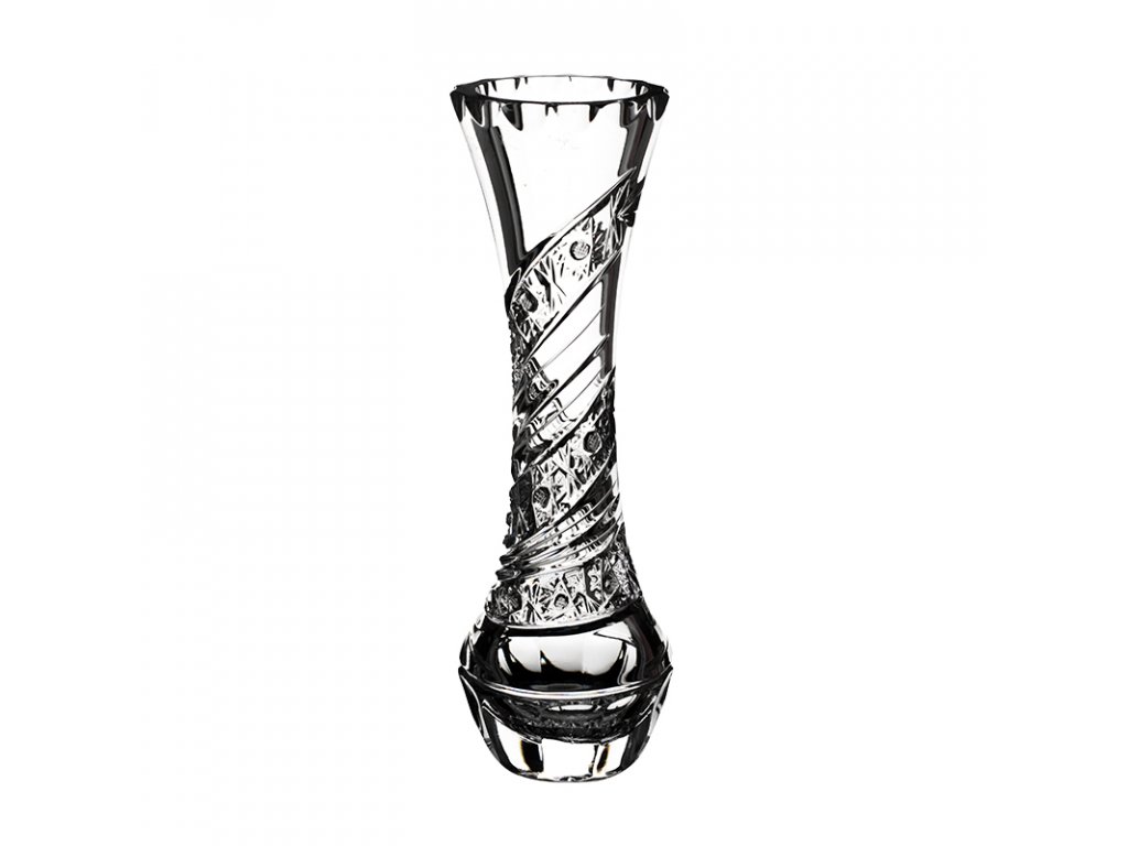 Bohemia Crystal váza na květiny - píšťala 88350/230mm. Moderní brus Kometa.