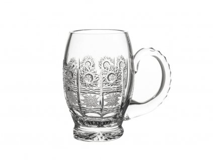 Broušená sklenice na pivo třetinka. Bohemia Crystal buclák. Klasický brus