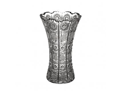Broušená skleněná váza Bohemia Crystal - X 80029/180mm. Bohatý brus Klasik.