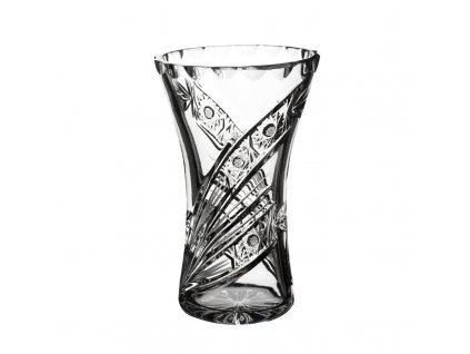Broušená skleněná váza Bohemia Crystal - X 80029/155mm. Moderní brus Kometa.