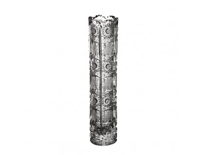 Broušená skleněná váza válec Bohemia Crystal 80121/155mm. Bohatý brus Klasik.