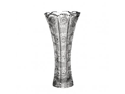 Broušená skleněná váza z křišťálu Bohemia Crystal X 80452/155 mm. Bohatý brus Klasik.