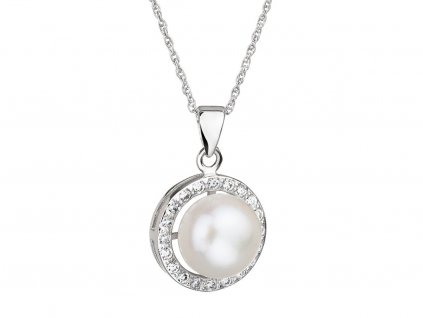 Stříbrný přívěsek Fascinating s pravou říční perlou Preciosa 5102 00