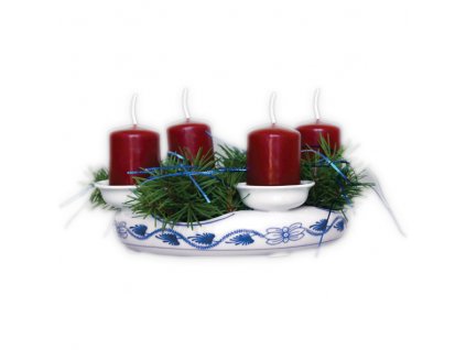 Svícen adventní (4 svíčky) - bez svíček a dekorace, cibulák 10918