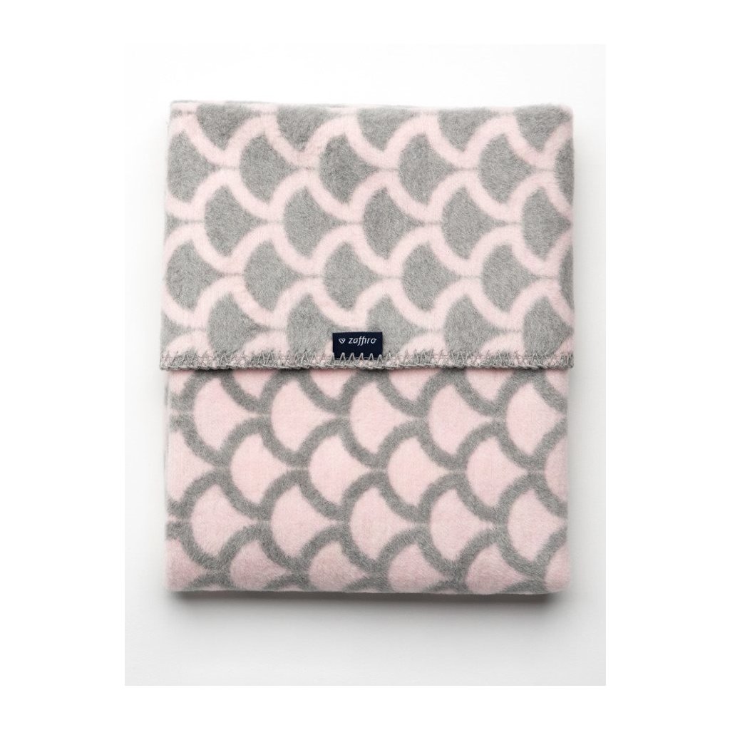 Detská bavlnená deka so vzorom Womar 75x100 ružovo-sivá