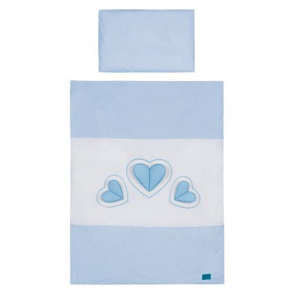 5-dielne posteľné obliečky Belisima Tri srdcia 100/135 bielo-modré