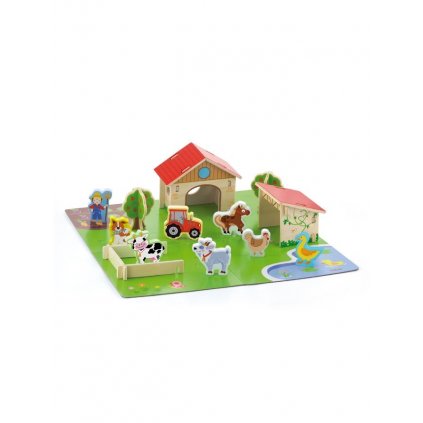 Detské drevené 3D puzzle Viga Farma