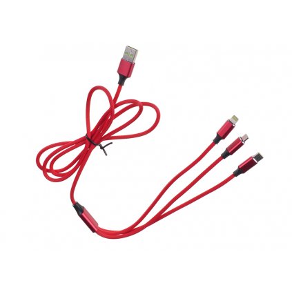 Kábel 3v1 pre iPhone - microUSB, Lightning, USB-C