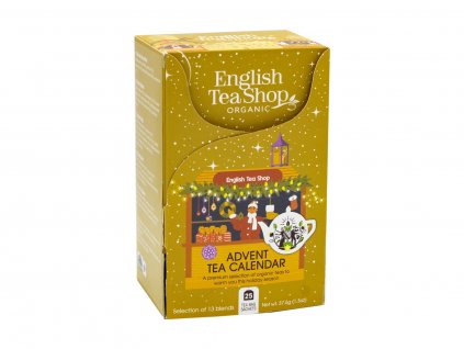 BIO Adventní kalendář zlatý Vánoční čaj, 25 sáčků, English Tea Shop zabalený