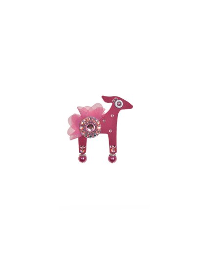 Růžová mini brož laňky