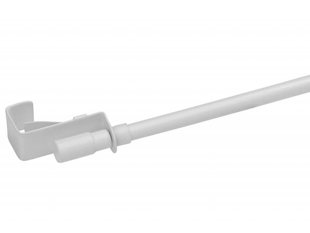Kovová Mini záclonová tyč teleskopická / Vitrážka 75-125 cm Biela