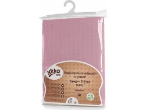 Bambusové prostěradlo s gumou XKKO BMB 120x60 - Baby Pink