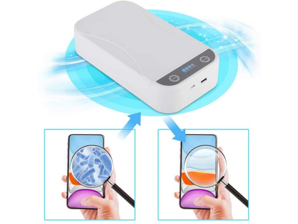 UV sterilizáló készülék mobiltelefonokhoz és kisebb tárgyakhoz