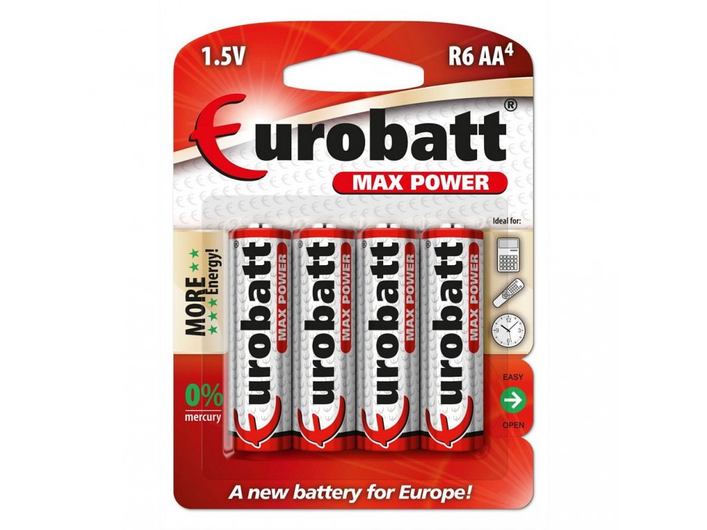 Baterii AA puternice - pachet de 4 bucăți