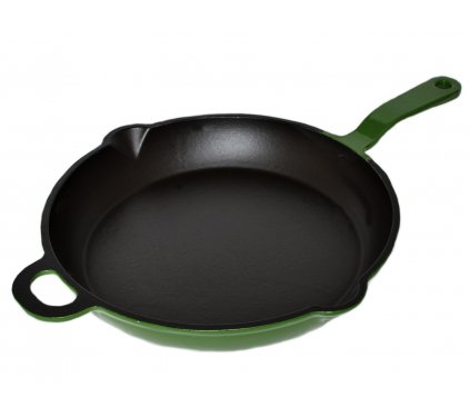 Velká litinová pánev 28 cm Magdalena zelená Black Edition, Gourmetina