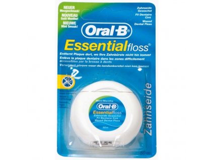 Oral B Essential Floss - voskovaná dentální nit, 50m