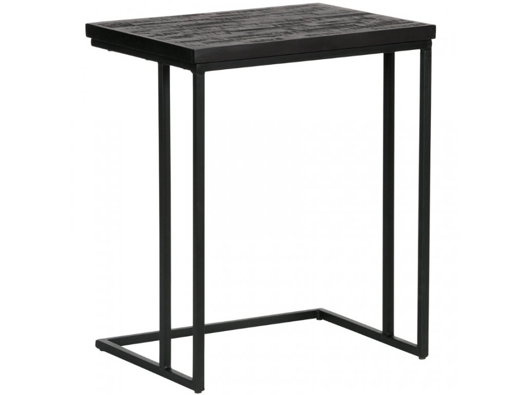 Černý dřevěný odkládací stolek Sharky 45x35 cm