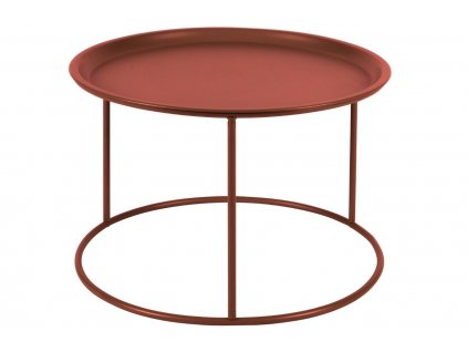 Cihlově červený kovový konferenční stolek Select 56 cm