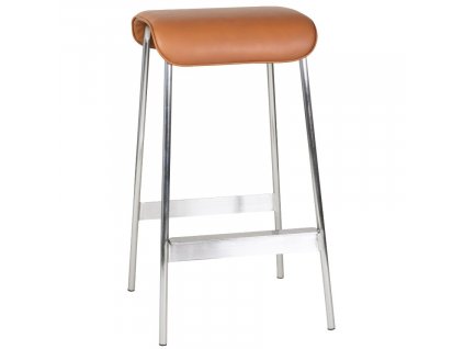 Světle hnědá koženková barová židle Hübsch Keavy 75 cm
