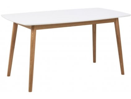 Bílý dubový jídelní stůl Nagy 150 cm