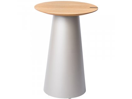 Dubový odkládací stolek Marco Barotti 45 cm s matnou stříbrnou podnoží
