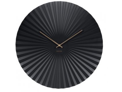 Černé kulaté nástěnné kovové hodiny Trivet 40 cm