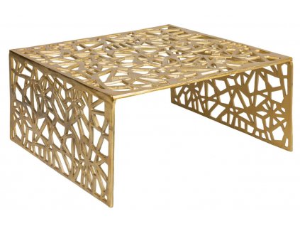 Zlatý kovový konferenční stolek Corrido 60 x 60 cm