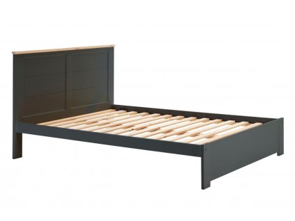 Antracitově šedá borovicová postel Marckeric Akira 160 x 200 cm