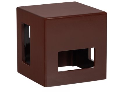 Bordově červený dřevěný odkládací stolek Border 40 cm