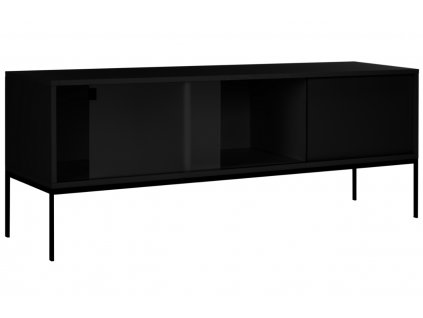 Černý lakovaný TV stolek Met 160 x 42 cm