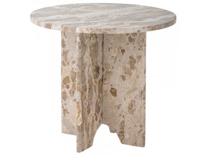 Béžový mramorový odkládací stolek Bloomingville Jasmia 46 cm