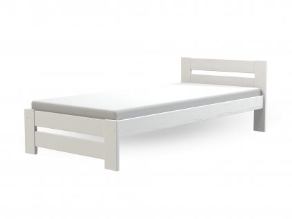 Jednolôžková borovicová posteľ 90x200 Marika - biela