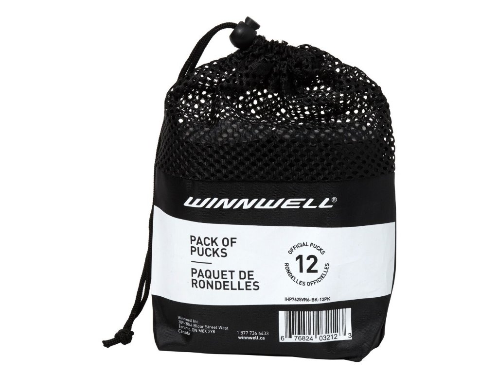 Hokejový puk Winnwell černý oficiální (6ks)