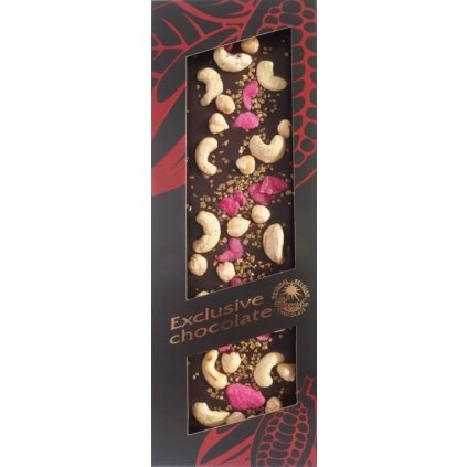T-Severka Tabulková čokoláda exclusive-kešu, lísk. ořechy, růže, zlato hořká 130g