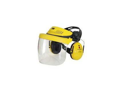 G500V5F11H510-GU Průmyslový set 3M pro ochranu obličeje a sluchu s polykarbonátovým štítem a ochrannými sluchátky