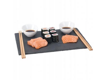 Sushi sada Excellent Houseware, čierna-biela, 5-dielna