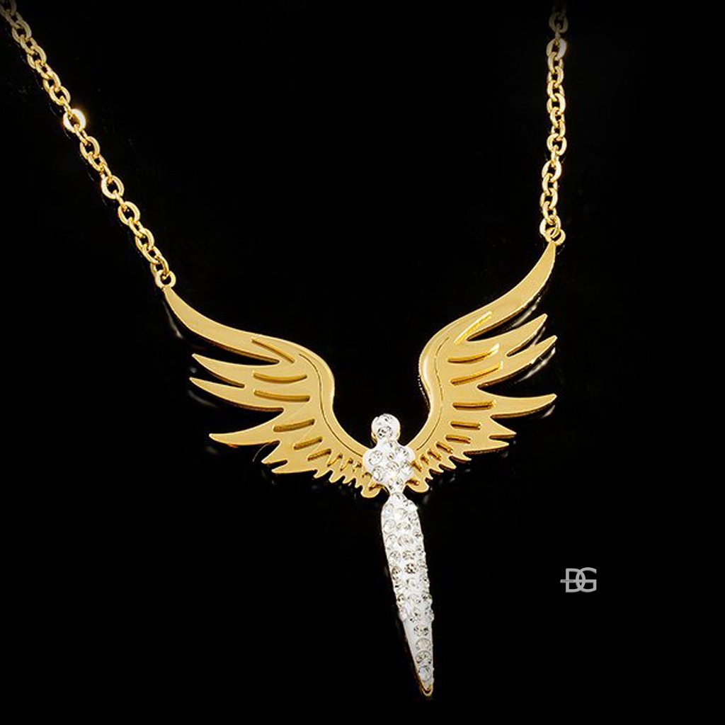 Jemný náhrdelník symbol anděla ve zlatém provedení | DG Šperky  + Doprava zdarma + Dárkové balení zdarma