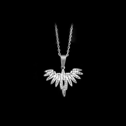 Ocelový přívěsek symbol andělských křídel se zirkony | DG Šperky  + Doprava zdarma + Dárkové balení zdarma