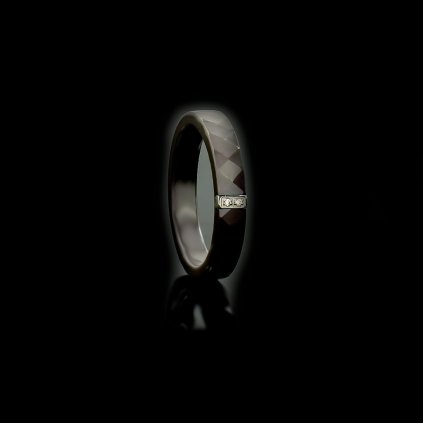 Výprodej | Dámský prsten Cerantia se šperkařskou keramikou a zirkony | DG Šperky  + Doprava zdarma + Dárkové balení zdarma