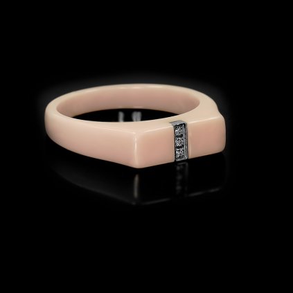 Dámský keramický prsten v růžovém provedení | DG Šperky  + Doprava zdarma + Dárkové balení zdarma