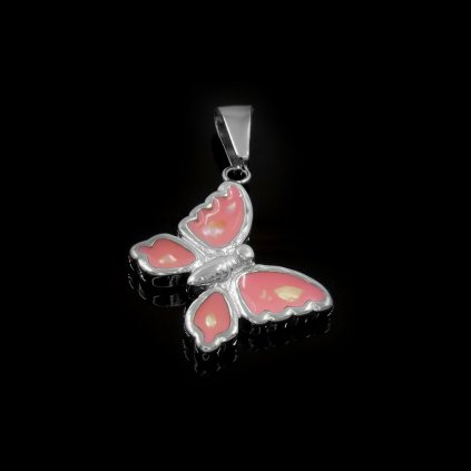 Dámský přívěsek Motýlek Pink - Chirurgická ocel  + Doprava zdarma + Dárkové balení zdarma