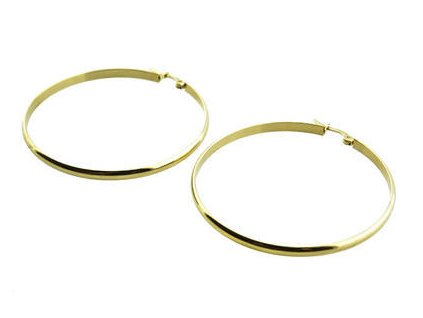 Náušnice kruhy zlaté z chirurgické oceli B539