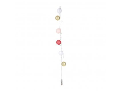 Girlanda s 10 LED koulemi malinová růžová bílá zlatá