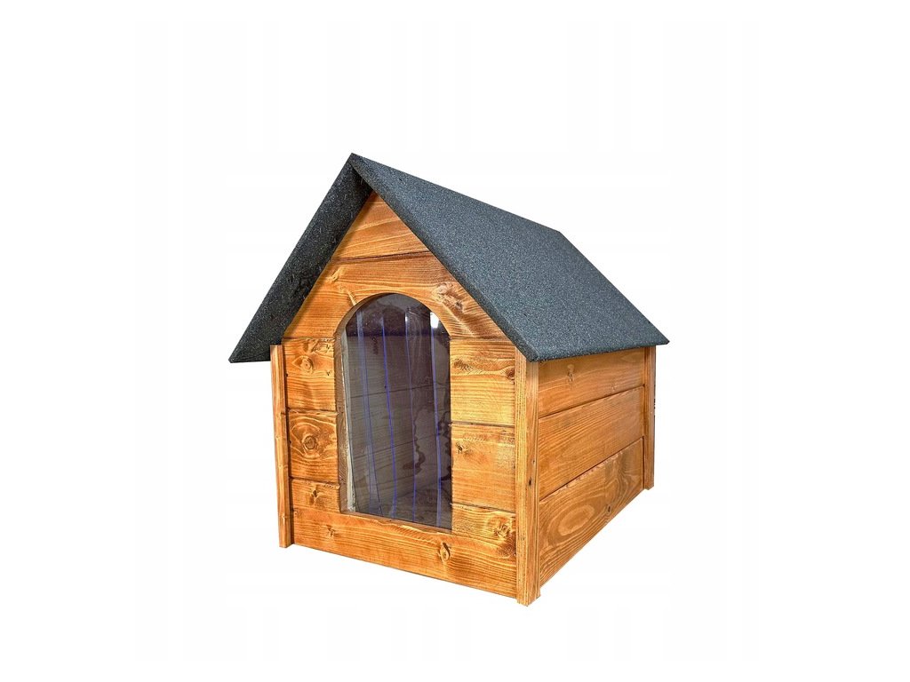 Dřevěná bouda pro psa Trend L, zateplená, impregnovaná světlá 68 cm x 60 cm x 82 cm (1)