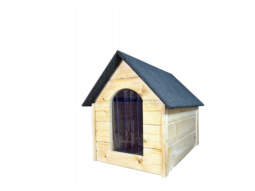 Dřevěná bouda pro psa Trend L, zateplená, přírodní 68 cm x 60 cm x 82 cm (2)