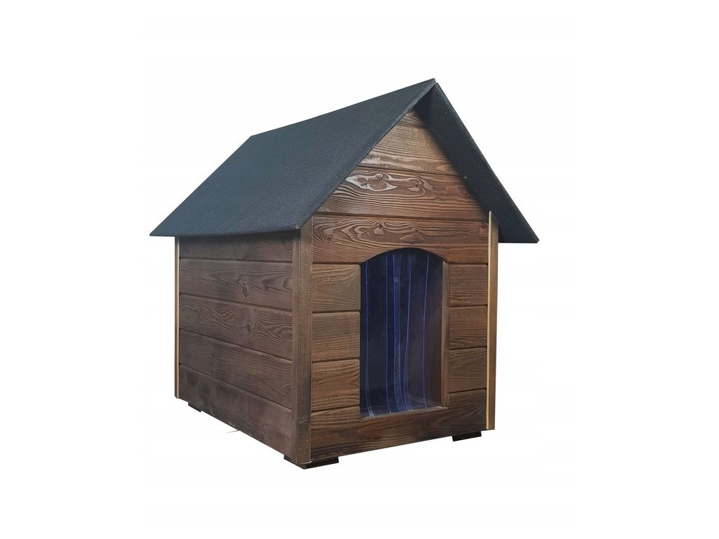 Dřevěná bouda pro psa Trend XL, zateplená, impregnovaná tmavá 110 cm x 85 cm x 127 cm (1)