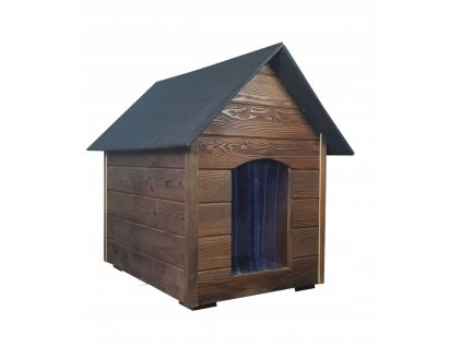 Dřevěná bouda pro psa Trend XL, zateplená, impregnovaná tmavá 110 cm x 85 cm x 127 cm (1)